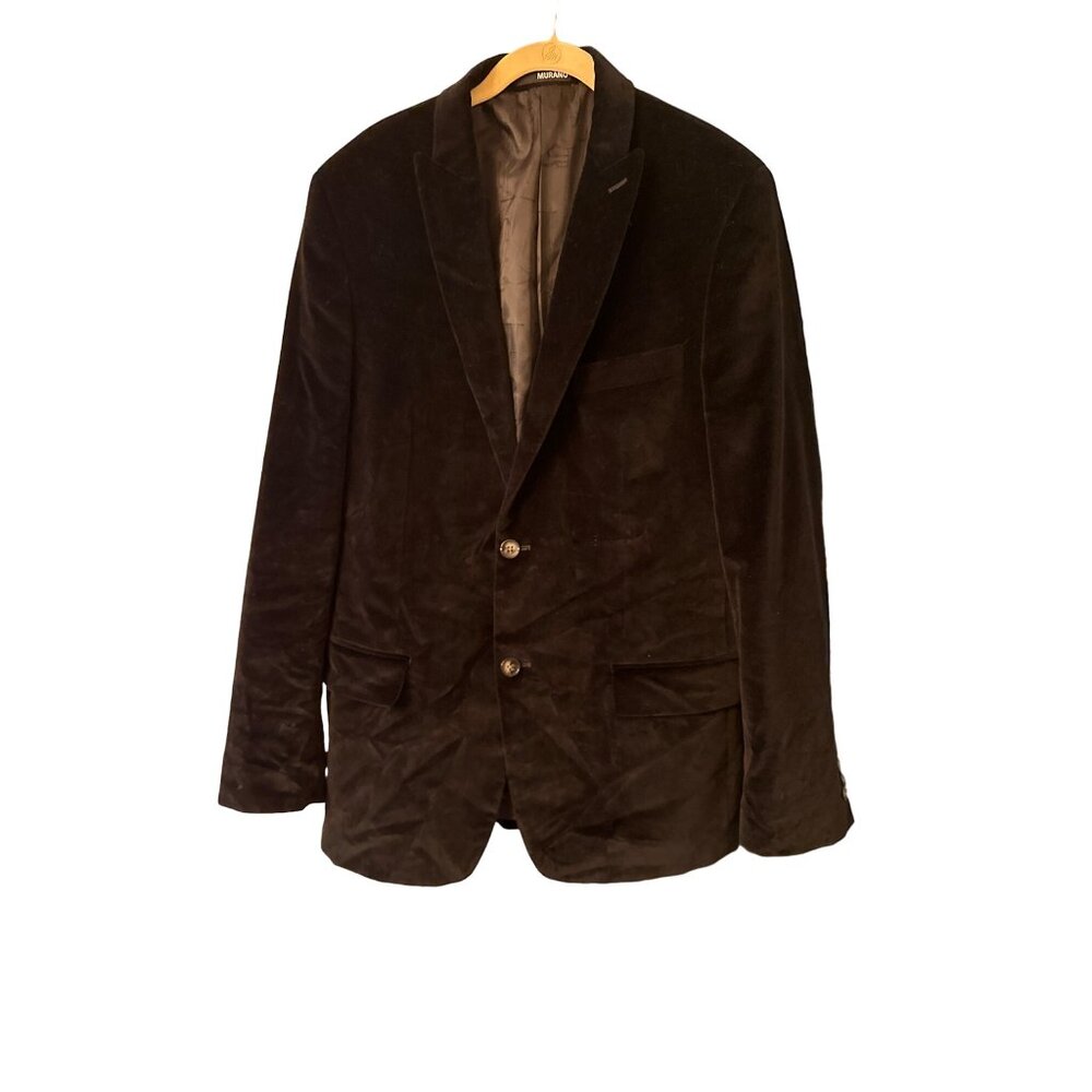 Murano Mens Black Velvet Blazer Jacket Size 42R‎